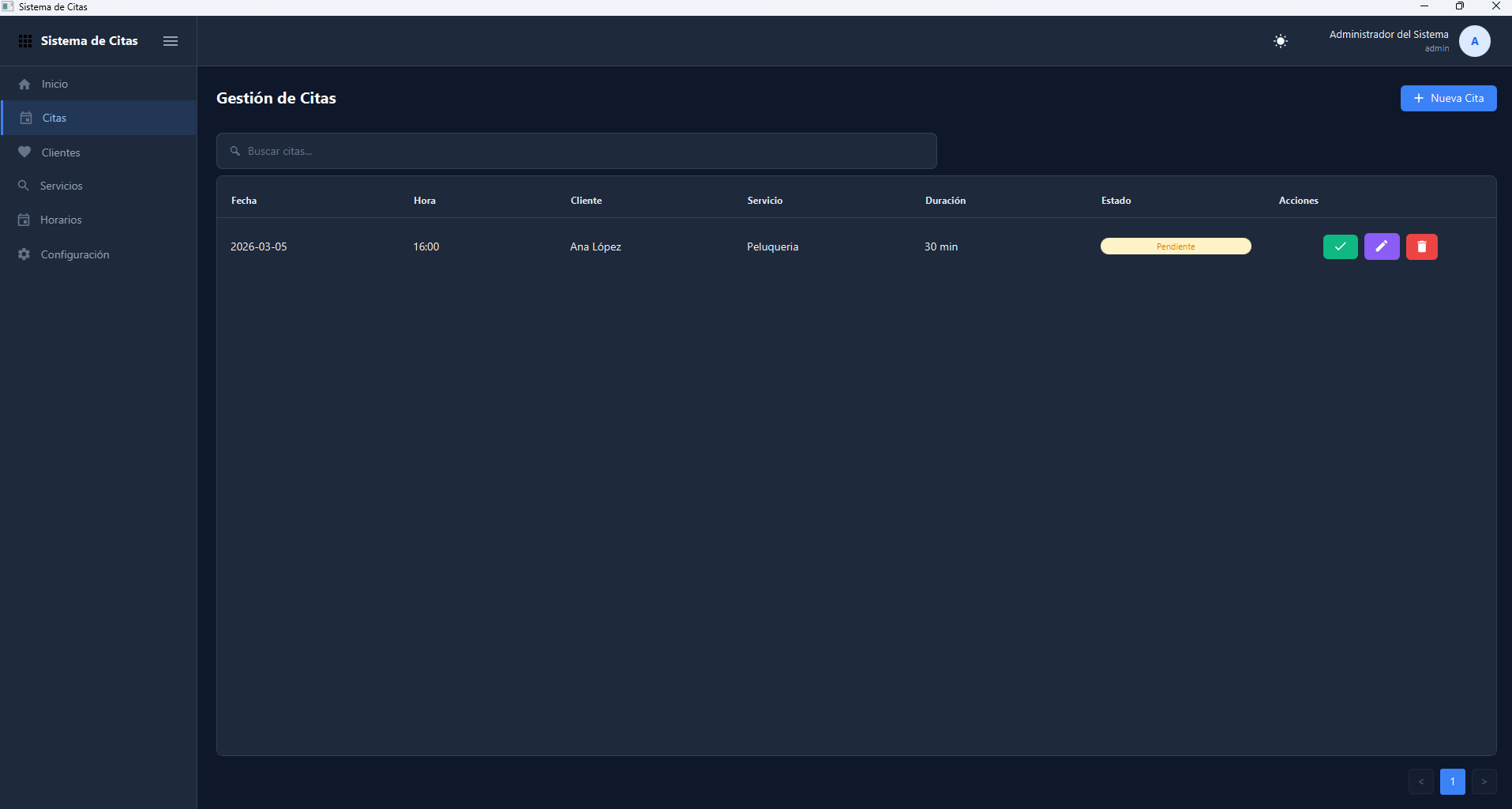 Módulo de Gestión de Citas