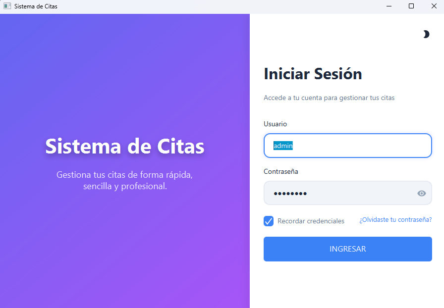 Login del Sistema de Citas